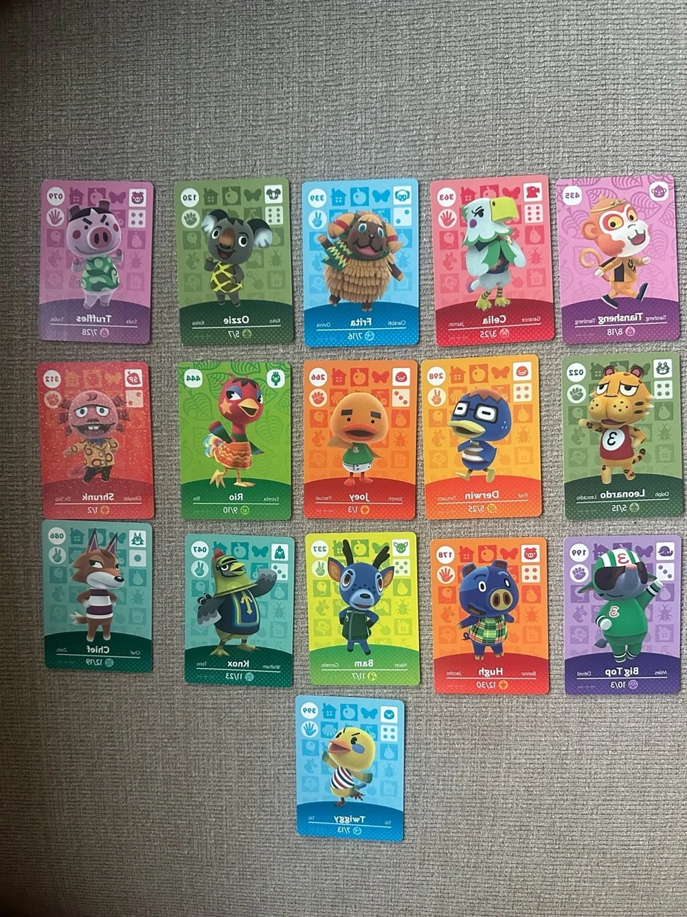 Animal Crossing Amiibo Cards Lot - Colorful Character Set